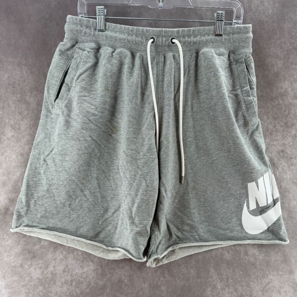 Nike Mens Sportswear French Terry Raw Hem Shorts Grey XL Gorpcore Retro Athletic